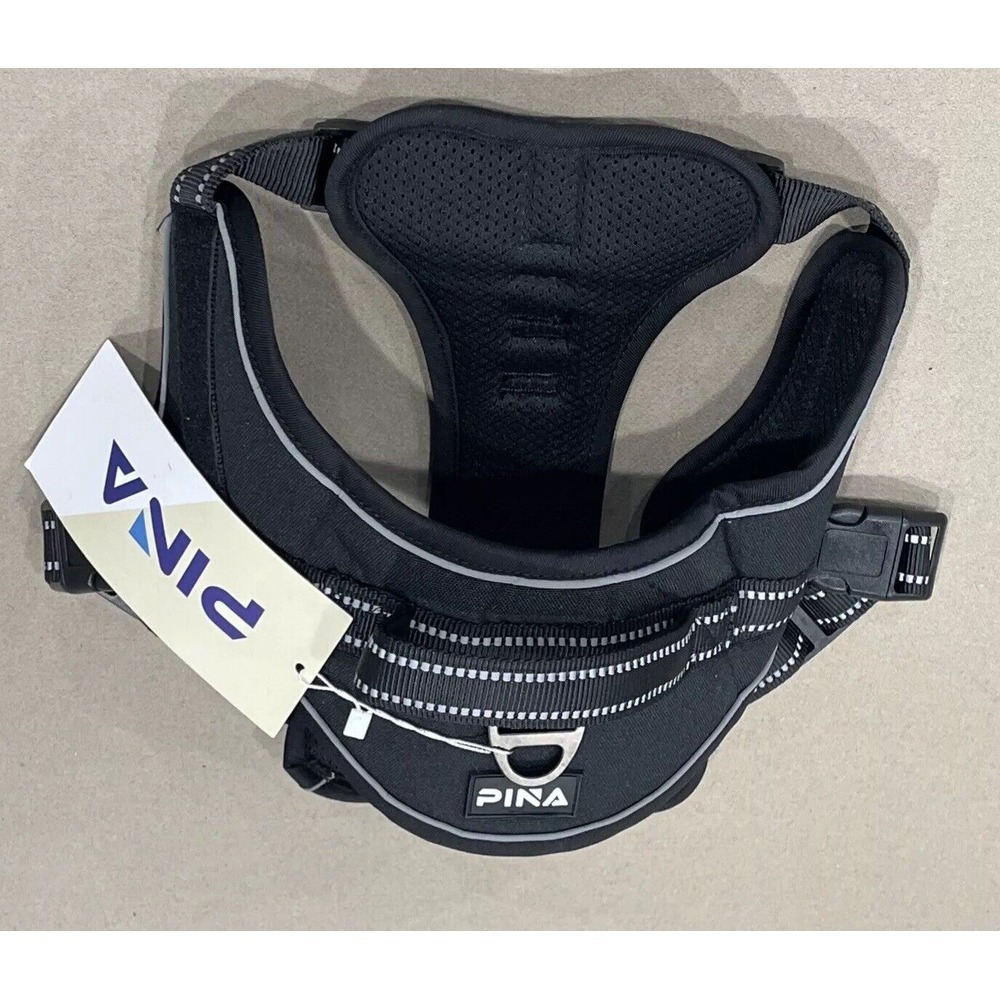 PINA Harness Large Dogs No Pull Harness‎ w/ Adjustable Padded Black No Choke